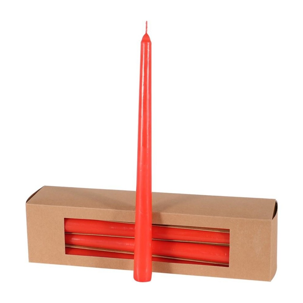 CANDELA CONICA H.300MM D.21MM. ROSSO